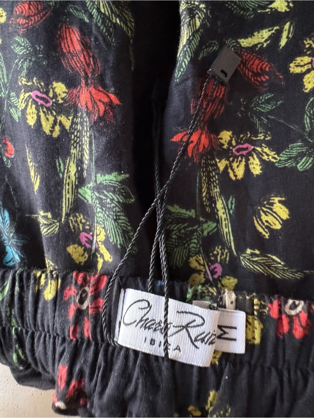 Charo Ruiz Black Floral Smocked Crop Top & Skirt Set - Picture 7 of 7